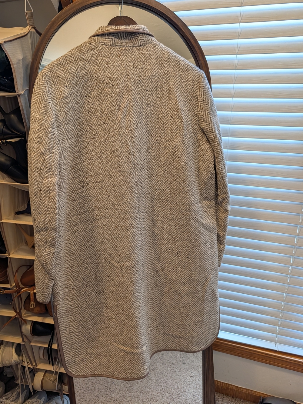 NIC+ZOE Cream Herringbone Coatigan with Shawl Collar - Picture 6 of 9